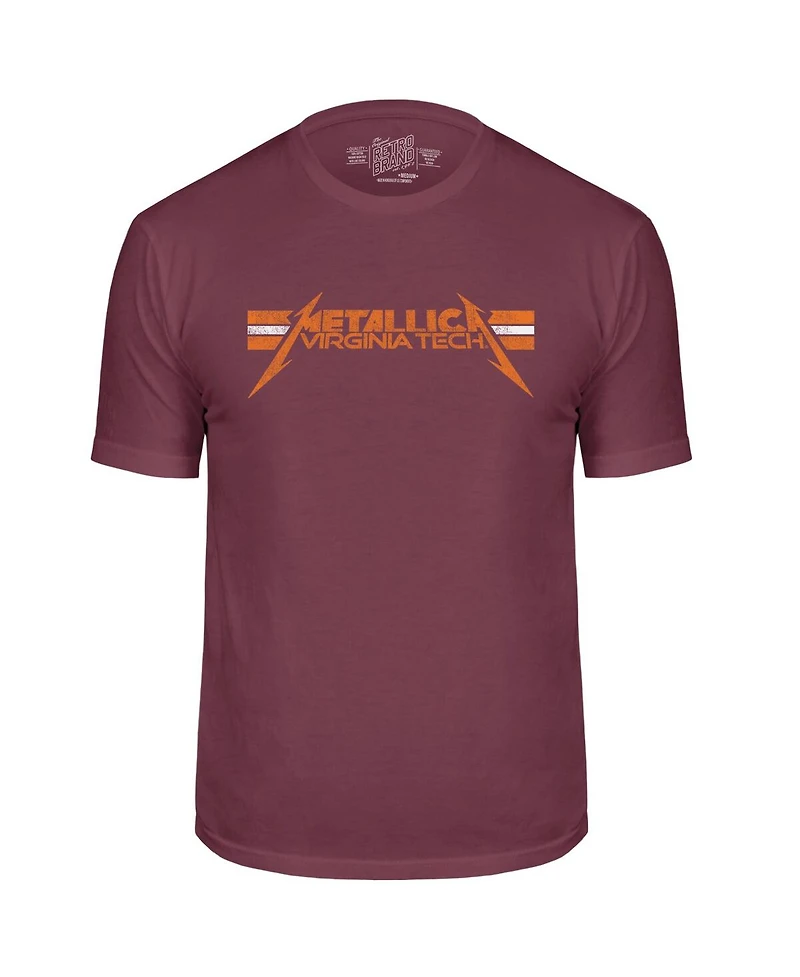 Original Retro Brand Men's Maroon Virginia Tech Hokies Metallica T-Shirt