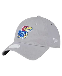 New Era Women's Gray Kansas Jayhawks Logo 9TWENTY Adjustable Hat