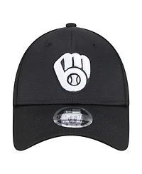 New Era Men's Black Milwaukee Brewers Pivot 9FORTY Adjustable Hat