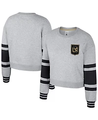 Stadium Essentials Women's Heather Gray Lafc Scrimmage Cropped Pullover Sweatshirt