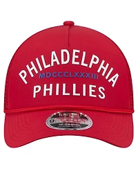 New Era Men's Red Philadelphia Phillies Minimalist 9FORTY A-Frame Adjustable Hat