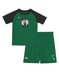 Nike Big Boys and Girls 2-Piece Kelly Green Boston Celtics Practice T-Shirt Shorts Set