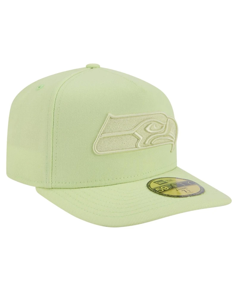 New Era Men's Green Seattle Seahawks Color Pack A-Frame 59FIFTY Fitted Hat