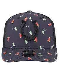 New Era Men's Navy/Black Indianapolis Colts Adventure Drinks Pattern 9SEVENTY Stretch Snap Hat