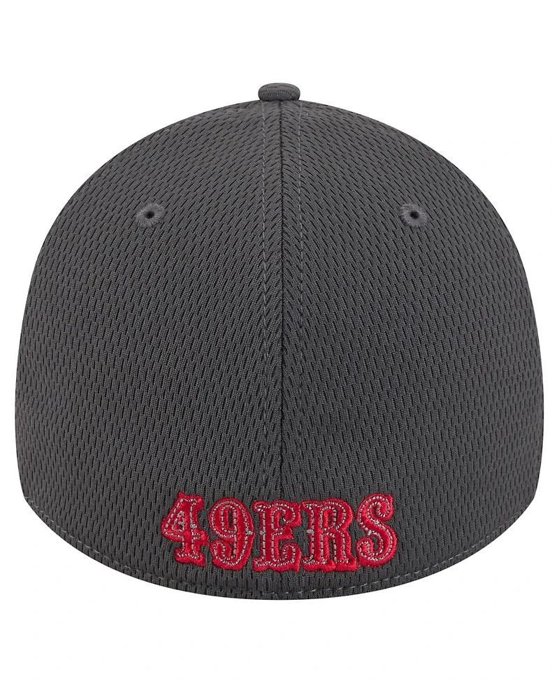 New Era Men's Graphite San Francisco 49ers Main 39THIRTY Flex Hat