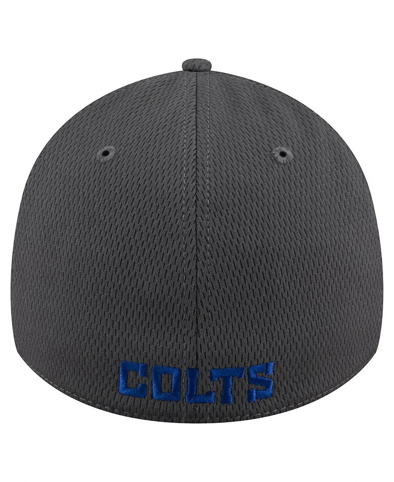 New Era Men's Graphite Indianapolis Colts Main 39THIRTY Flex Hat