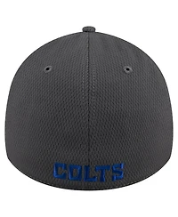 New Era Men's Graphite Indianapolis Colts Main 39THIRTY Flex Hat