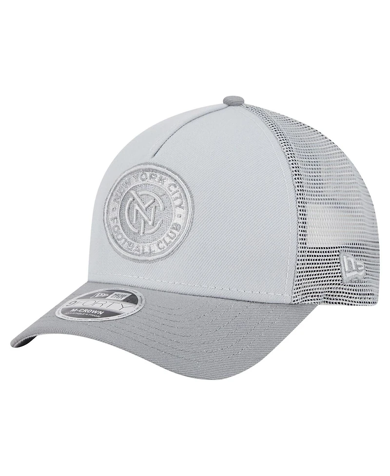 New Era Men's Gray New York City Fc Color Pack 9FORTY A-Frame Adjustable Trucker Hat