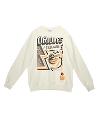 Mitchell & Ness Men's Cream Baltimore Orioles Sidewalk Sketch Pullover Hoodie
