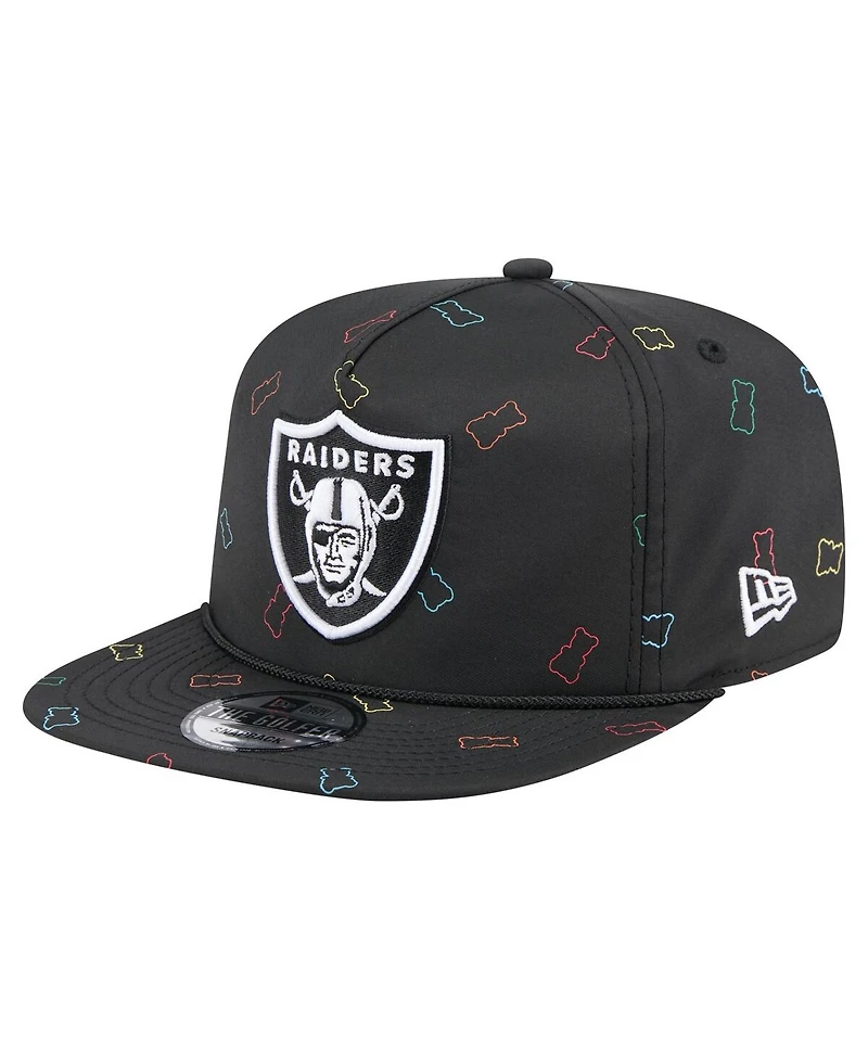 New Era Men's Black Las Vegas Raiders Gummy Golfer Snapback Hat