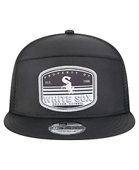 New Era Men's Black Chicago White Sox Split Panel 9FIFTY Trucker Snapback Hat