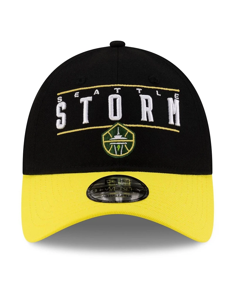 New Era Men's and Women's Black/Yellow Seattle Storm 2025 Wnba Draft 9TWENTY Adjustable Hat
