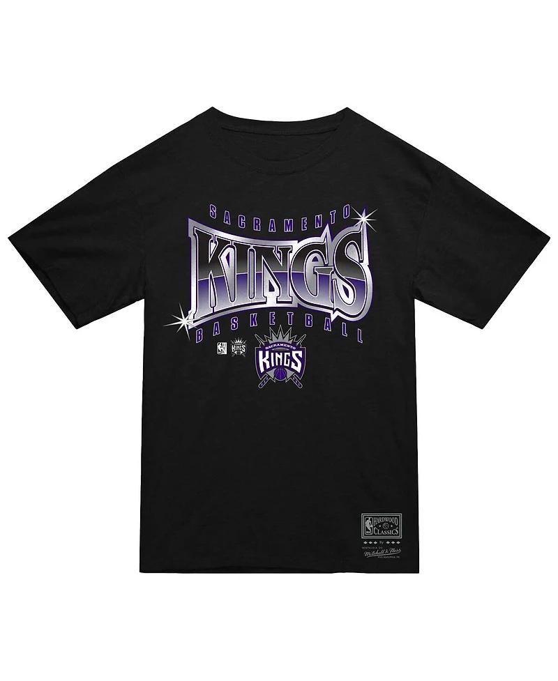 Mitchell & Ness Men's Black Sacramento Kings Worldwide Collection Glow Up T-Shirt