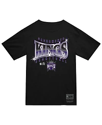 Mitchell & Ness Men's Black Sacramento Kings Worldwide Collection Glow Up T-Shirt