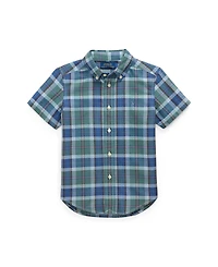 Polo Ralph Lauren Toddler and Little Boys Plaid Oxford Short Sleeve Shirt