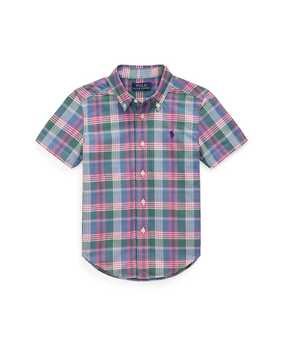 Polo Ralph Lauren Toddler and Little Boys Plaid Oxford Short Sleeve Shirt