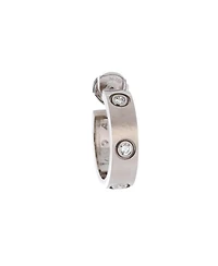 Pre-Owned Cartier 5.5mm Love 6 Diamonds Hoop Earrings 18K White Gold with Diamonds