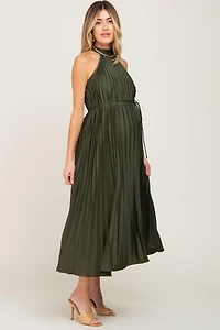 Pinkblush Maternity Olive Pleated Halter Dress