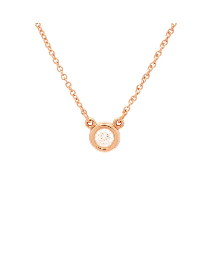 Pre-Owned Tiffany & Co. 0.17CT Elsa Peretti Diamonds By The Yard Pendant Necklace 18K Rose Gold and Diamond