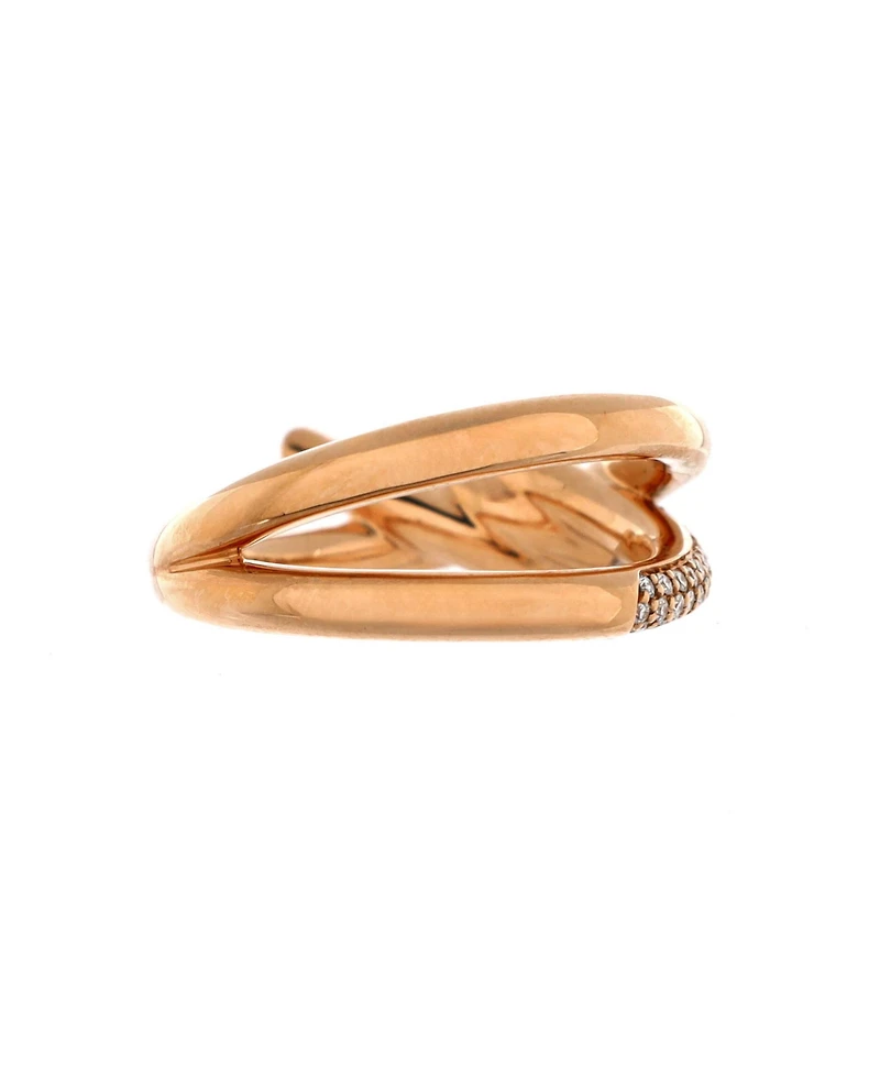 Pre-Owned Tiffany & Co. Double Row Knot Ring 18K Rose Gold with Diamonds