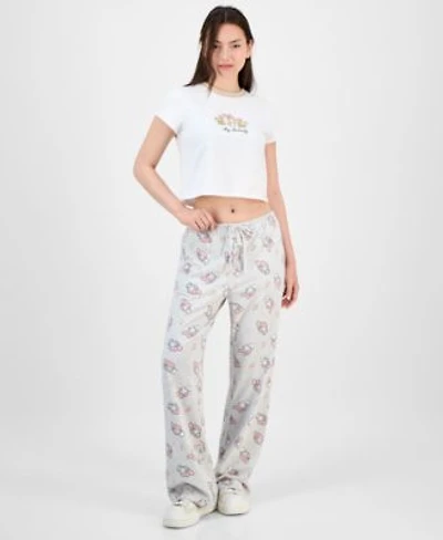 Love Tribe Juniors My Melody Crewneck T Shirt My Melody Allover Print Drawstring Pants