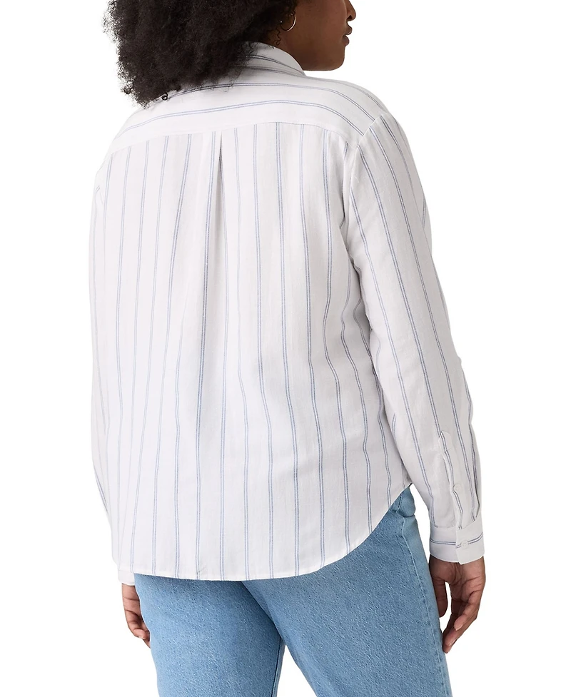 Levi's Plus Darlene Striped Linen-Blend Shirt