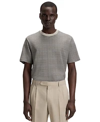 Boss by Hugo Men's Grid Pattern Mercerized-Cotton T-Shirt