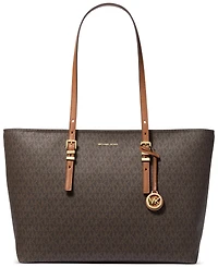 Michael Kors Quinn Large Signature Logo and Leather Tote