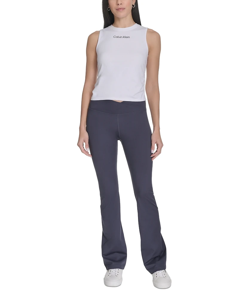Calvin Klein Performance Women's Crossover Waist Flare Leggings