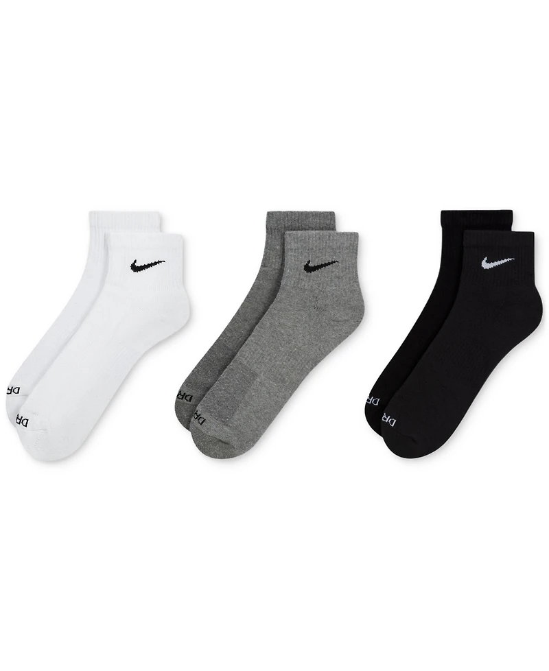 Unisex Nike Dri-fit Cushion Quarter Socks 3-Pack