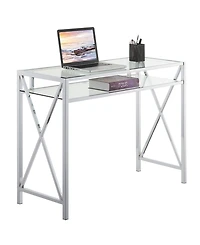 Convenience Concepts Oxford Chrome 42" Desk with Shelf