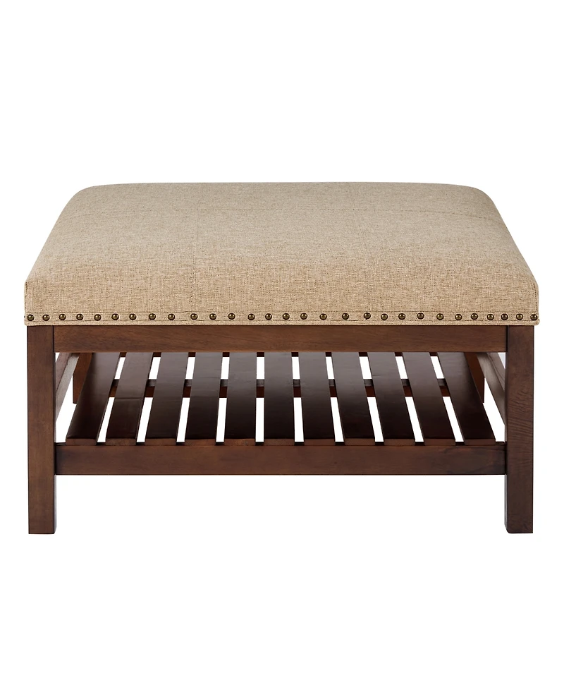 Convenience Concepts 32" Designs4Comfort Silverton Coffee Table Cocktail Ottoman with Storage Shelf