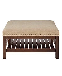 Convenience Concepts 32" Designs4Comfort Silverton Coffee Table Cocktail Ottoman with Storage Shelf
