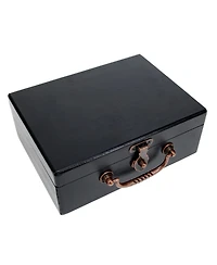 We Games Wooden Keepsake Stash Box with Old World Handle - Black Stain
