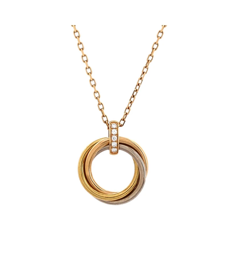 Pre-Owned Cartier Trinity Pendant Necklace 18K Tricolor Gold and Diamonds