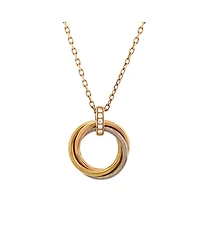 Pre-Owned Cartier Trinity Pendant Necklace 18K Tricolor Gold and Diamonds