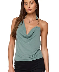 Edikted Women's Rhia Cowl Neck Halter Top