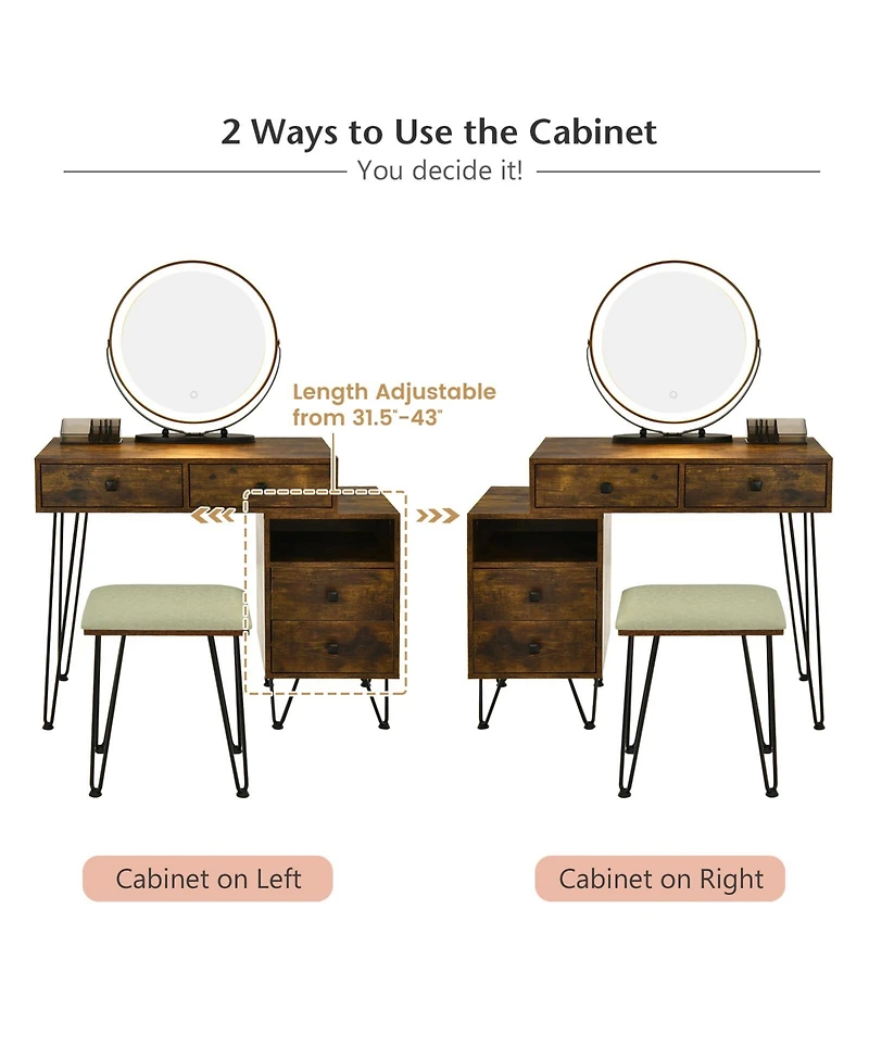 Modern Dressing Table with Storage Cabinet