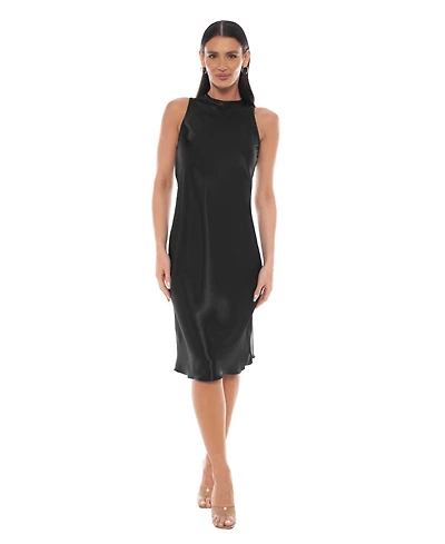 Bebe Women's Sleeveless Satin Midi Dress