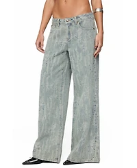 Edikted Women's Blaze Distressed Low Rise Jeans