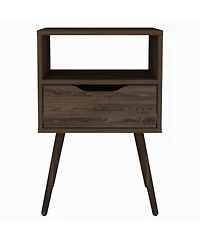One Drawer Faux Wood Nightstand For Bedside Organization