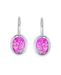 Bling Jewelry White Blue Purple Created Opal Dangle Earrings Sterling Silver