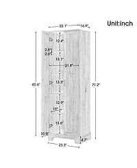 Casainc 71.2"H Storage Cabinet with 2 Doors and Adjustable Shelf, Mdf
