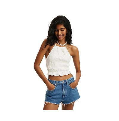 Cotton On Women's Multi Frill Detail Halter Top