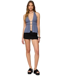 Edikted Women's Nikole Split Front Backless Halter Top