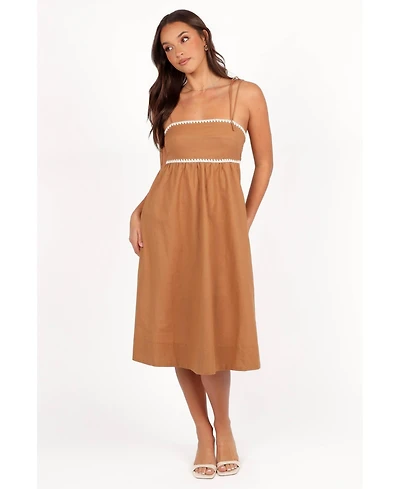 Petal and Pup Women's Lino Contrast Trim Midi Dress