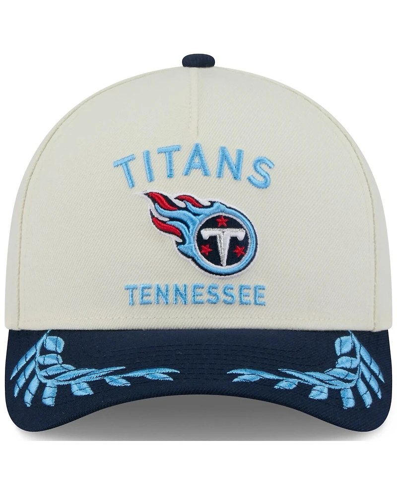 New Era Men's Cream/Navy Tennessee Titans 2025 Nfl Draft 9FORTY A-Frame M-Crown Adjustable Hat