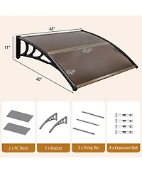 48 x 40 Inch Outdoor Front Door Window Awning Door Canopy Exterior