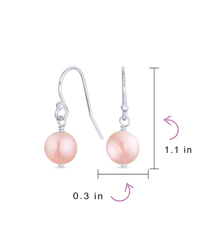 Bling Jewelry White Pink Black Freshwater Cultured Pearl Drop Ball Earrings Sterling Silver