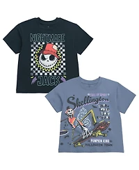 Nightmare Before Christmas Boys Disney Mickey Mouse Toy Story Winnie the Pooh Cars Lion Guard Moana Luca Firebuds 2 Pack T-Shirts